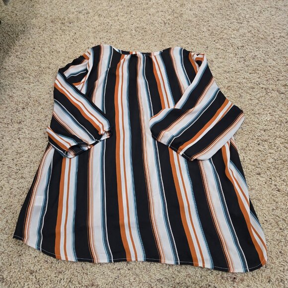 Maurice's Women's Size 2 Striped Button Up Blouse Multicolor - Picture 2 of 5